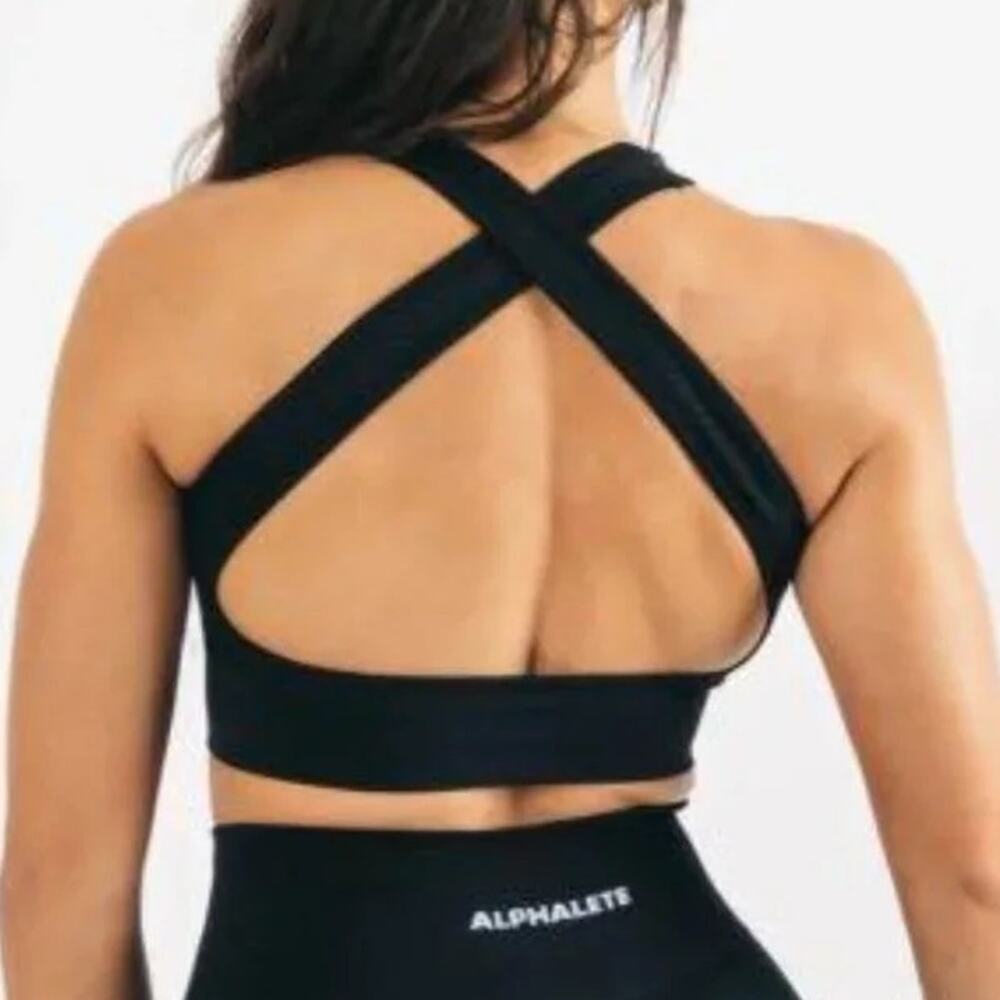 Alphalete Vault Cross Back Seamless High Impact Sports Bra Black Size XXL